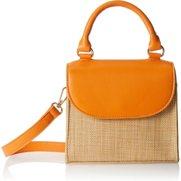Accessories - Diana Top Handle Crossbody Bag Orange Polyurethane Women Stylish
